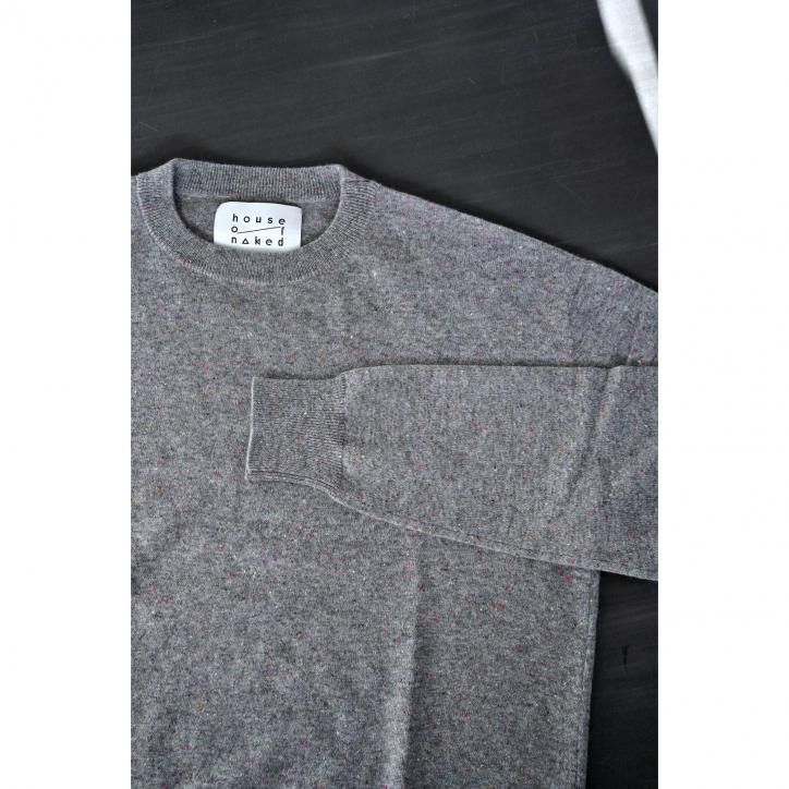 10/25 12:00~ۡhouse of naked/ϥ֥ͥåɡINNER MONGOLIAN CASHMERE CREW NECK KNIT NEP GRAY