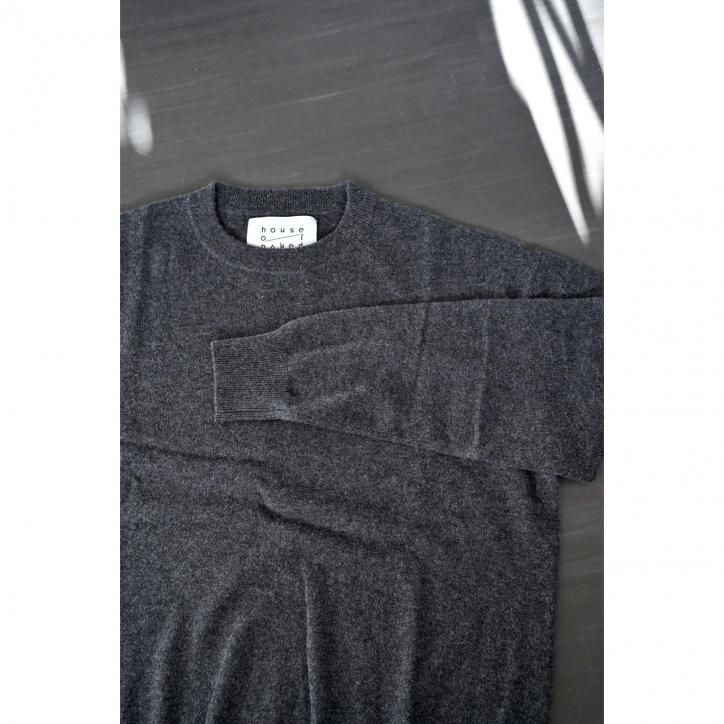 10/25 12:00~ۡhouse of naked/ϥ֥ͥåɡINNER MONGOLIAN CASHMERE CREW NECK KNIT NEP CHARCOAL