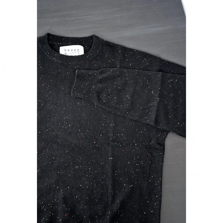 10/25 12:00~ۡhouse of naked/ϥ֥ͥåɡINNER MONGOLIAN CASHMERE CREW NECK KNIT NEP BLACK