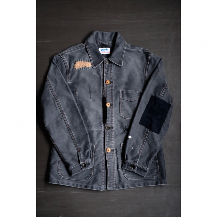 【別注】【HANS/ハンス】【25FW】モールスキンワークジャケット BLACK/SIZE3