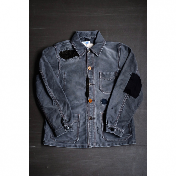 【別注】【HANS/ハンス】【25FW】モールスキンワークジャケット BLACK/SIZE2