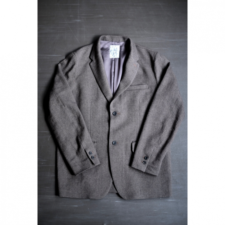I am dork /ɡ Herringbone Jacket MIX BROWN