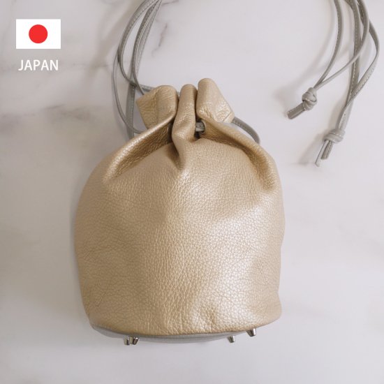 COTOCUL】【箔レザー】巾着バッグ ハンドバッグ ショルダー