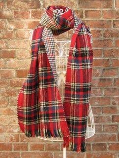 TheDelight REVERSIBLE　CHECK &　TIDORI　STOLE RED&BEIGE