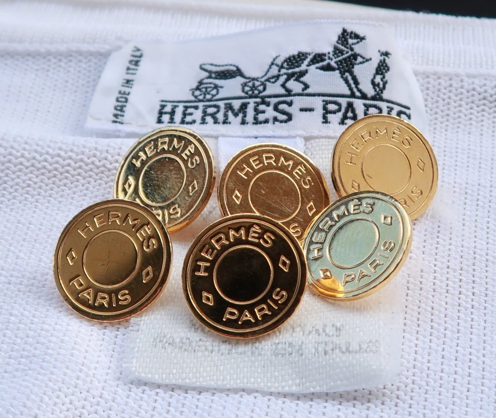 967 HERMES（ヴィンテージ　エルメス） セリエ　マーク　ボタン　ゴールド - vintage & select shop The  Delight shop