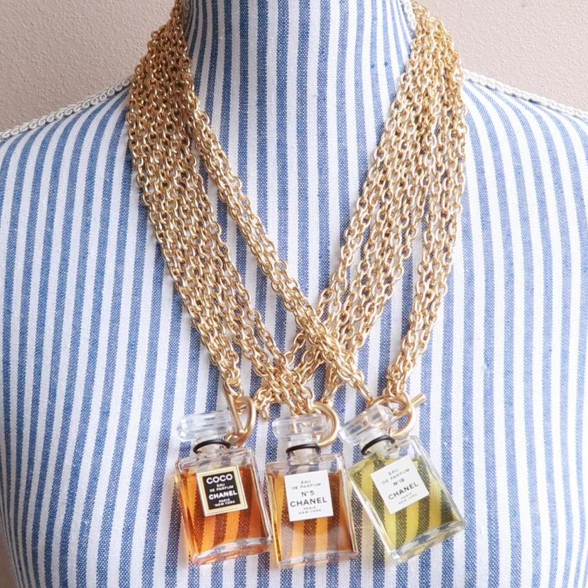 CHANEL vintage （シャネル　ヴィンテージ）PERFUME BOTTLE CHAIN NECKLESS 香水瓶 チェーン ネックレス -  vintage & select shop The Delight shop