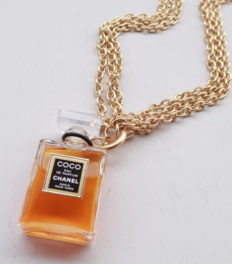 シャネル CHANEL COCO 香水 ミニボトル チェーン ネックレス ゴールド