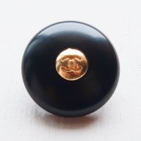972-2 CHANEL（ヴィンテージ　シャネル）COCOマーク　ボタン　ブラック
