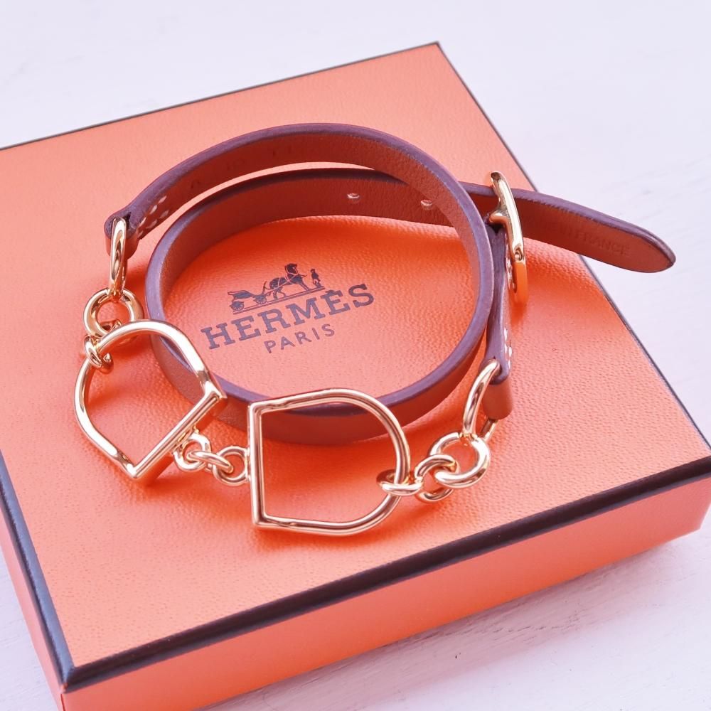 HERMES エルメス エトリエ ドゥブルトゥール レザー ブレスレット