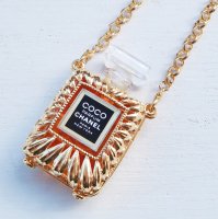 CHANEL vintage （シャネル　ヴィンテージ）PERFUME BOTTLE FLOWER NECKLESS 香水瓶 チェーン フラワーデザイン　ネックレス COCO