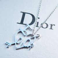 Christian Dior（ヴィンテージ　ディオール） I LOVE DIOR　ロゴ　チャーム　ネックレス　シルバー