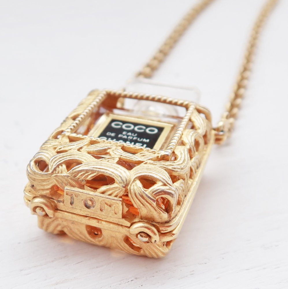 CHANEL vintage （シャネル　ヴィンテージ）PERFUME BOTTLE NECKLESS 香水瓶 チェーン フラワーデザイン　ネックレス  COCO - vintage & select shop The Delight shop