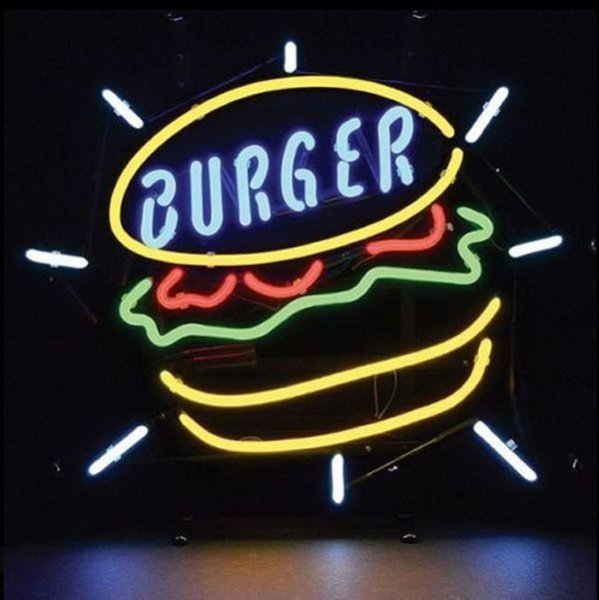 BURGER ネオンサイン ハンバーガー Hamburger 看板 ネオン管 店舗 バー パーティー 壁の装飾用のハンバーガーネオンライト