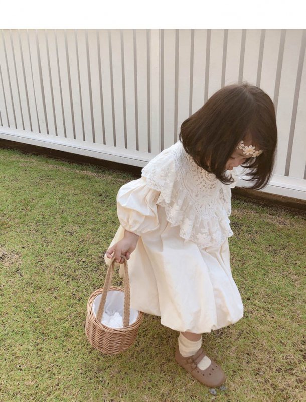 ワンピース キッズ 子供服 女の子 春服 長袖 レースワンピース 子供