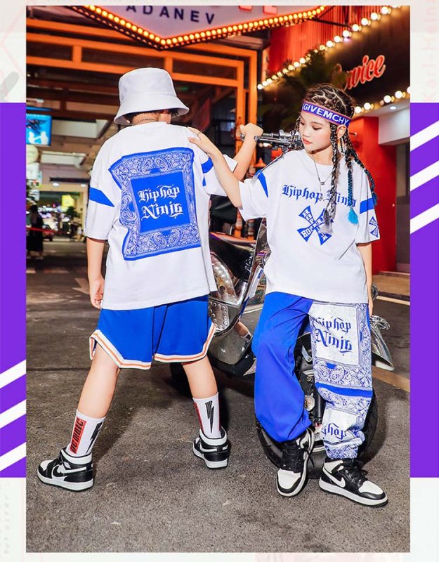 セットアップ】キッズ ダンス衣装 子供服 ヒップホップ シャツ 半袖