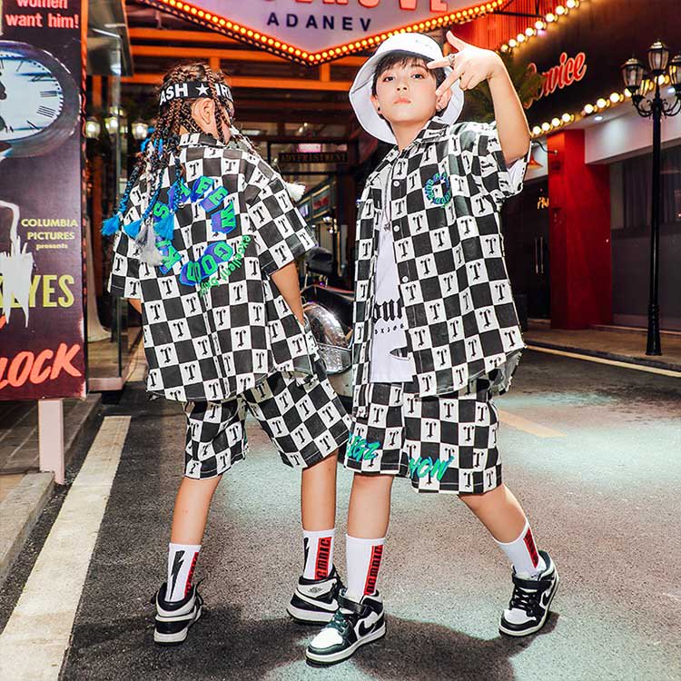キッズダンス衣装 セットアップ ヒップホップ ファッション ダンス衣装 派手 男の子 ガールズ フィッシングベスト ハーフパンツ K-POP 韓国