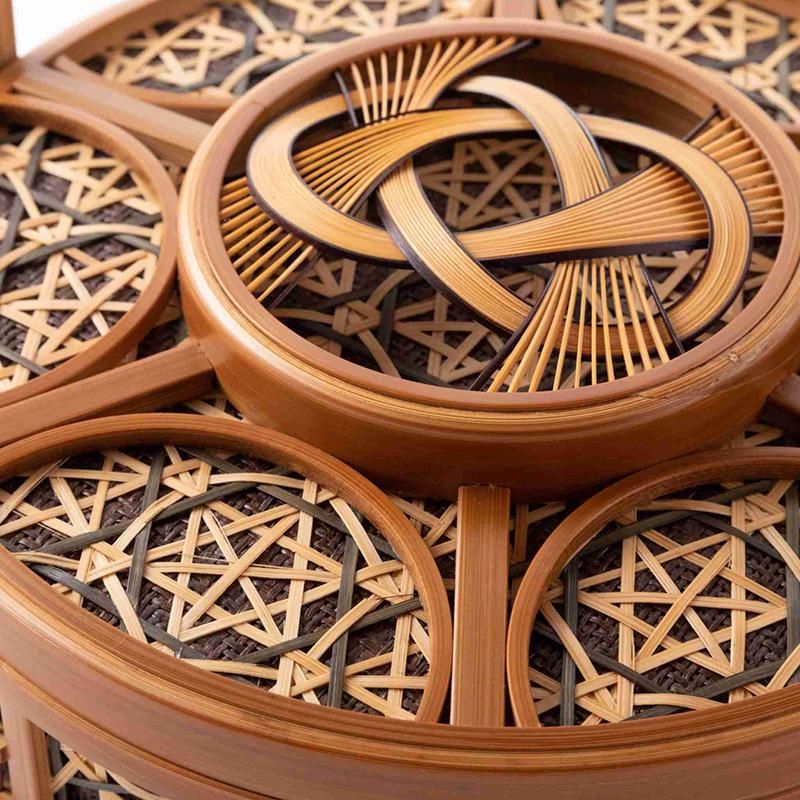 駿河竹千筋細工 淡路手付菓子器 丸 - いい日になりますように