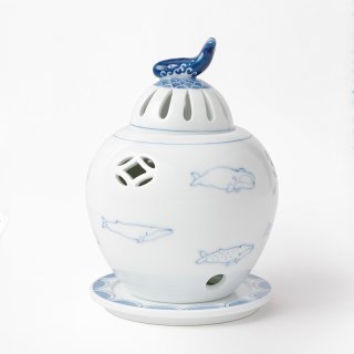 光雲窯 九頭波鯨 鯨飾茶香炉