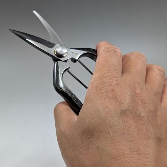 手打ち製 片刃剪定兼用芽切鋏（兼進作）金止式 全長190mm