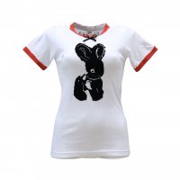 BE NINA FLOCKED RABBIT PRINT T-SHIRT