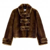 OPEN YY FAUX FUR TAB TOGGLE JACKET
