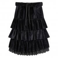 <img class='new_mark_img1' src='https://img.shop-pro.jp/img/new/icons1.gif' style='border:none;display:inline;margin:0px;padding:0px;width:auto;' />OPEN YY VELVET ROLLED WAIST TIERED SKIRT
