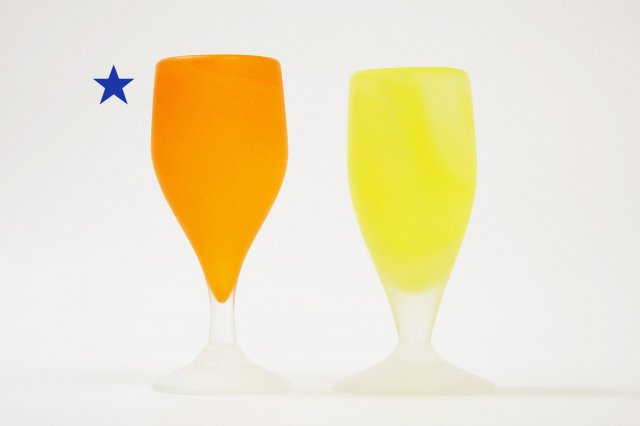 GIR601【手作りペルシアガラス】アートなグラス（オレンジ）