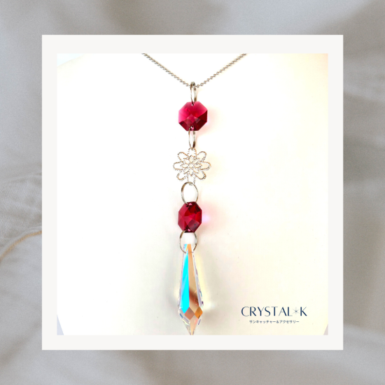 サンキャッチャー「バイオレットのビーズのお花♡」 サンキャッチャー