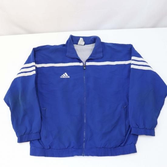 90s adidas ナイロン　トラックジャケット　青　白