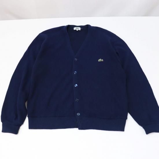 中古】LACOSTE(ラコステ)IZODメンズXL【ニットカーディガン】紺 