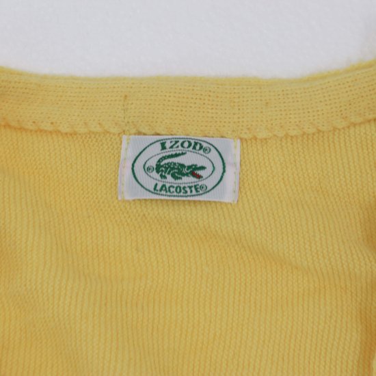 中古】LACOSTE(ラコステ)IZODメンズ【ニットカーディガン】黄USA製