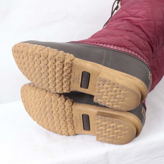 【中古】L.L.Bean（エルエルビーン）レディース(ビーンブーツ)【8】25.0cmUSA製キルティング 紫bb375