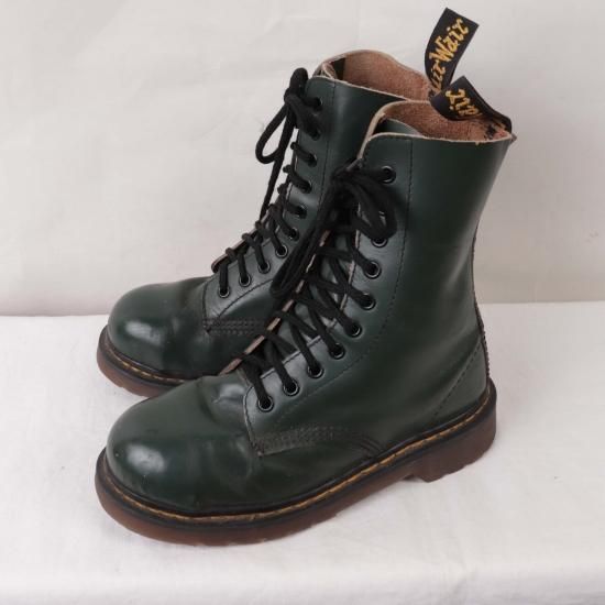 【中古】dr.martens(ドクターマーチン)英国製スチールトゥレディース8ホール【UK4】22.5cm23.0cm緑dh2110