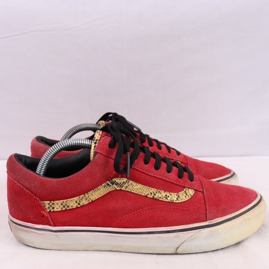 【中古】VANS(バンズ)メンズOLD SKOOL(オールドスクール)【26.5cm】赤レッドヘビ柄et906