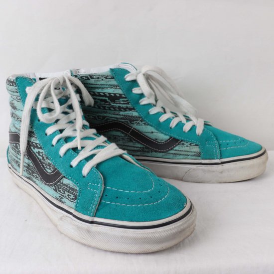 【中古】VANS(バンズ)メンズsk8VAN DOREN(バンドーレン)スケートハイ【26.0cm】エメラルドグリーン黒et1114