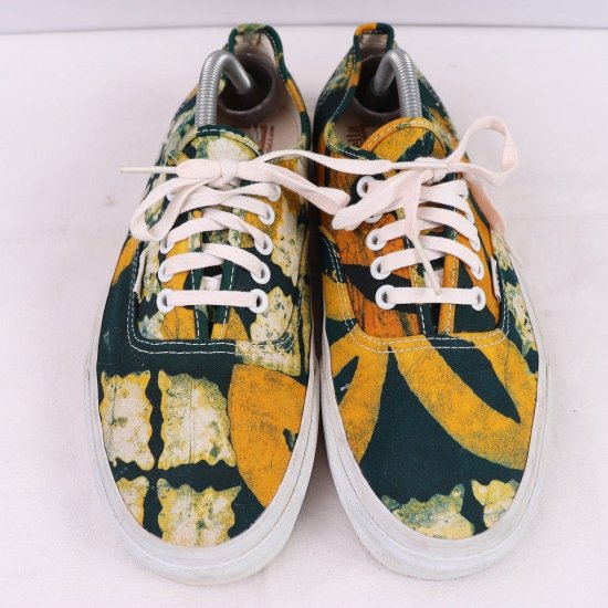 【中古】VANS(バンズ)メンズAUTHENTIC(オーセンティック)【28.0cm】緑オレンジ柄物et1117