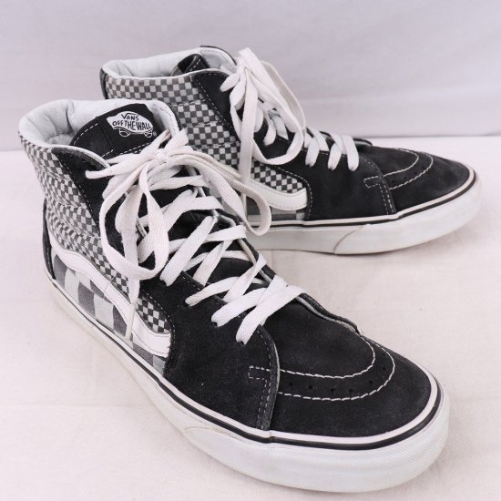 中古】VANS(バンズ)メンズSK8-HI(ハイトップ)スケートハイ721461【26.5cm】黒白ブロックチェックet1758