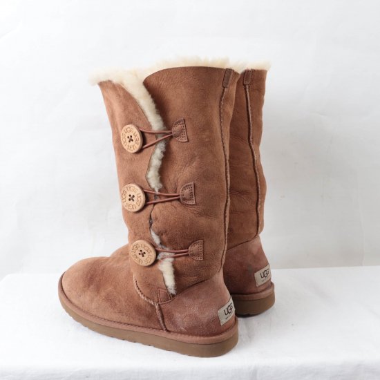 中古】UGG(アグ)レディースムートンブーツ【w 8】25.0cm位茶ug1