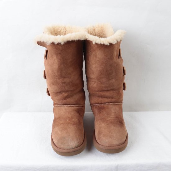 【中古】UGG(アグ)レディースムートンブーツ【w 8】25.0cm位茶ug1