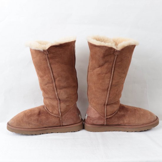 【中古】UGG(アグ)レディースムートンブーツ【w 8】25.0cm位茶ug1