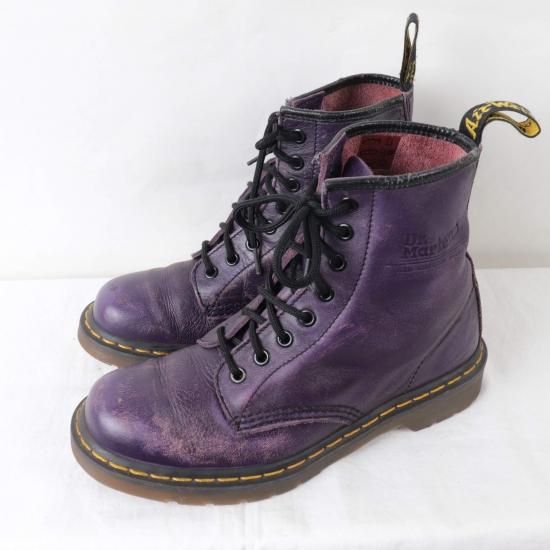 【中古】dr.martens(ドクターマーチン)レディースメンズ8ホール【UK6.5】25.0cm25.5cm紫dh2241