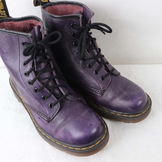 【中古】dr.martens(ドクターマーチン)レディースメンズ8ホール【UK6.5】25.0cm25.5cm紫dh2241