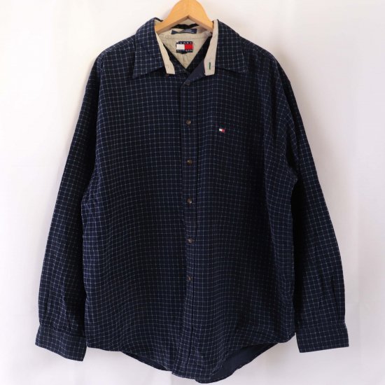 中古】Tommy Hilfiger(トミーヒルフィガー)90年代メンズXL【長袖シャツ