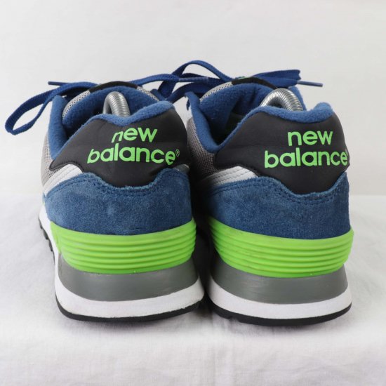 中古】New Balance(ニューバランス)メンズ574【27.5cm】青ブルー白黄緑