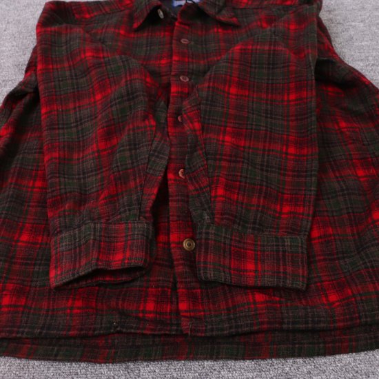 【中古】PENDLETON(ペンドルトン)レディース L【ウールシャツ】赤ヴィンテージ(古着)lsh157