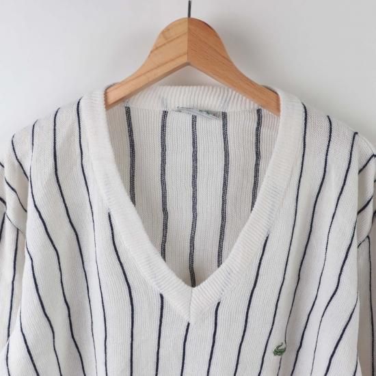 CHEMISE LACOSTE 70s Vネックセーター フランス製 70s フランス製 CHEMISE LACOSTE ラコステ ワンポイント Vネック