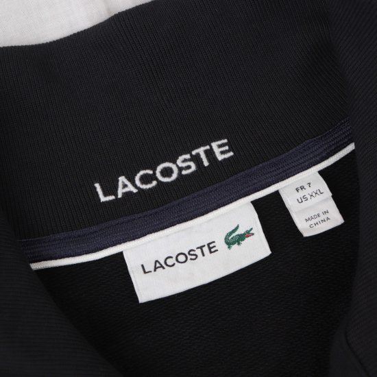 【中古】LACOSTE(ラコステ)メンズXXL【スウェット】ハーフジップZIP黒ブラック(古着)la67