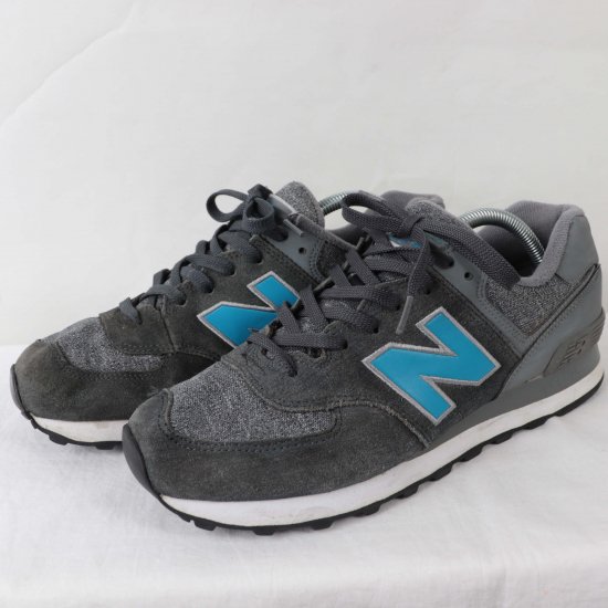 中古】New Balance(ニューバランス)メンズ574【27.5cm】グレー灰色青yy3640