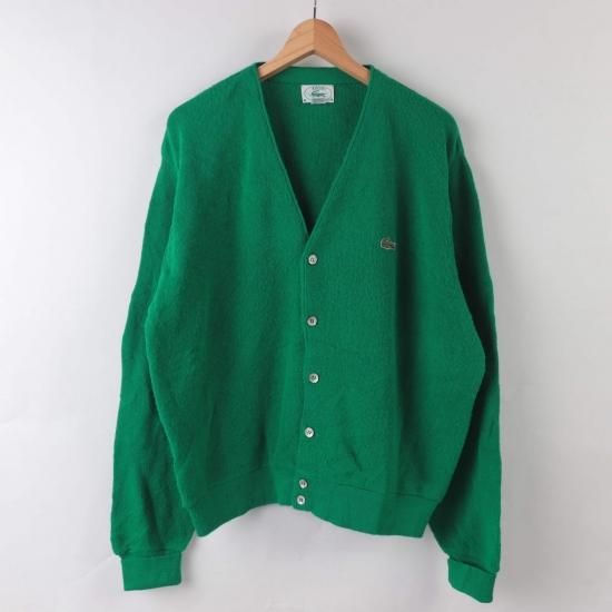 70s80s LACOSTE カーディガン M グリーン VINTAGE-