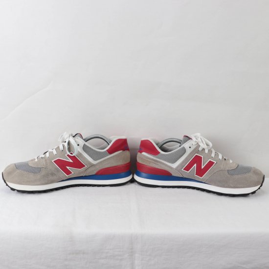 中古】New Balance(ニューバランス)メンズ574【28.0cm】グレー赤青yy3985